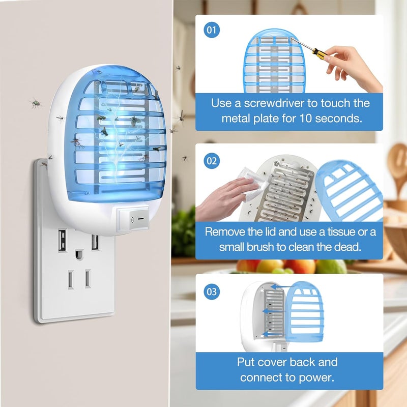 NYATNO Indoor Bug Zappers, Mosquito Killer Indoor, Insect Traps for Home Mosquito Zapper for Baby & Pets, Kitchen, Living Room, Bedroom, Baby Room, Office (6 Pack) - Image 4